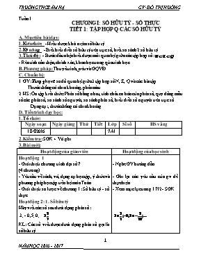 Giáo án Đại số 7 - Trường THCS Ấm Hạ